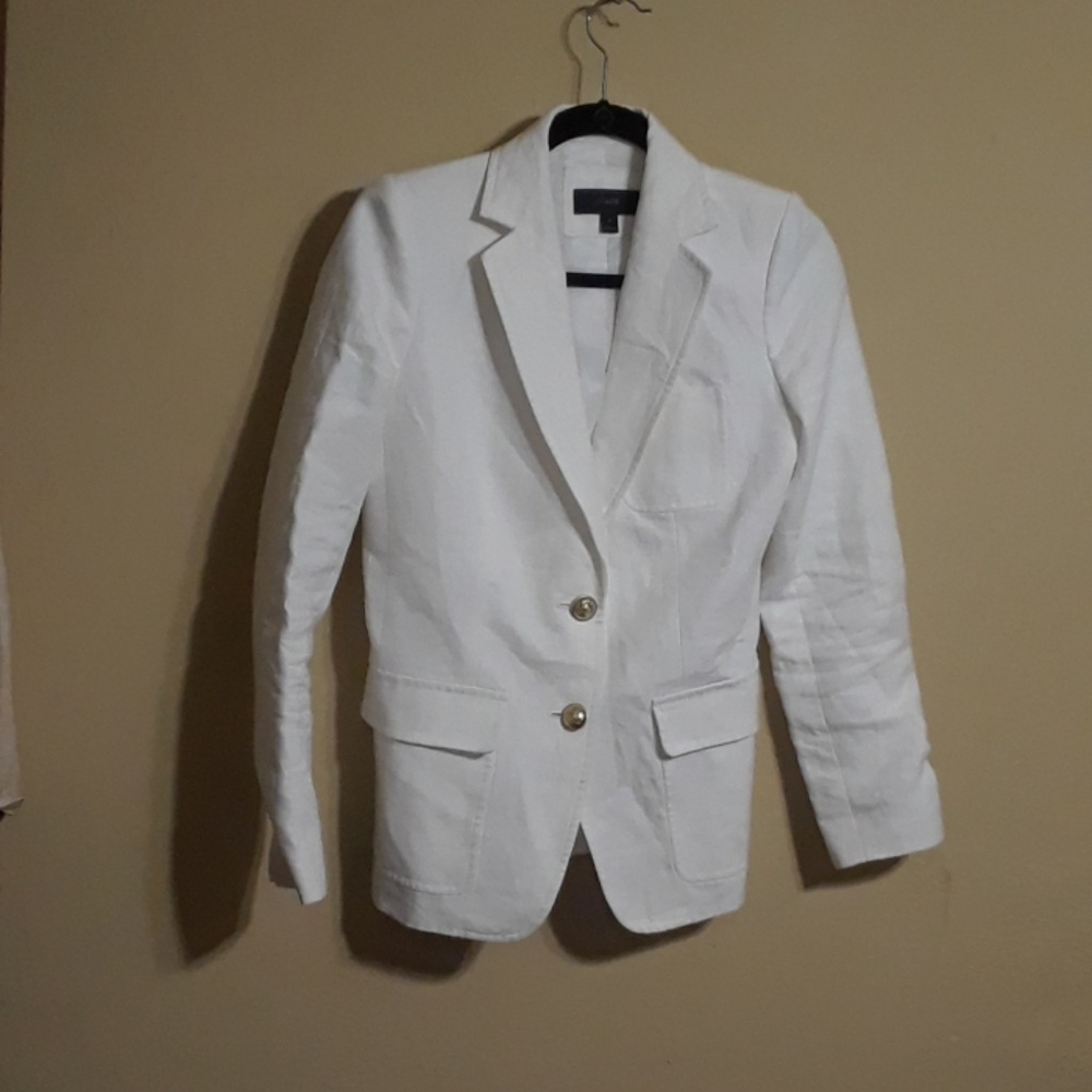 J.CREW. - 100% WHITE LINEN BLAZER  - SIZE 4
